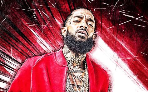 Download Wallpapers 4k Nipsey Hussle Red Abstract Rays American