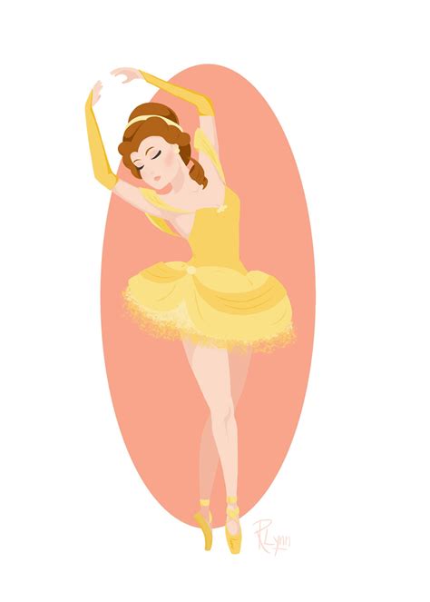 Disney Princess Ballerina Belle From Beauty And The Beast Art Etsy