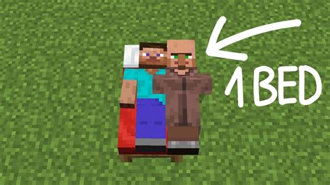 How To Sleep With Villager On 1 Bed Youtube