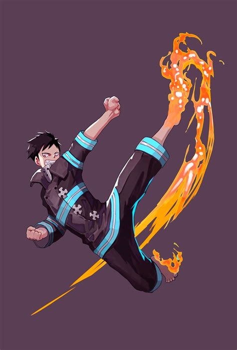 Fire Force Shinra Fanart Em 2020 Anime Personagens De Anime