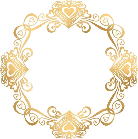 Download Picture Love Gold Frame Wedding Invitation Border Clipart Png