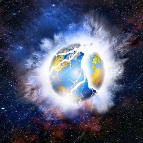 Illustration Of The Earth Exploding Stock Image E Science