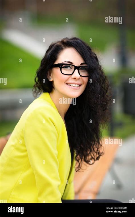 Portrait Of Young Smiling Beautiful Woman Stock Photo Alamy