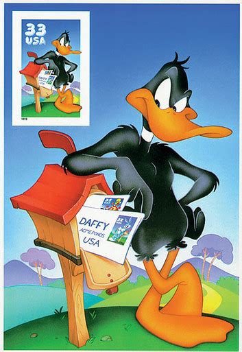 3307c 1999 33c Daffy Duck 10th Stamp Imperf Panel Mystic Stamp Company