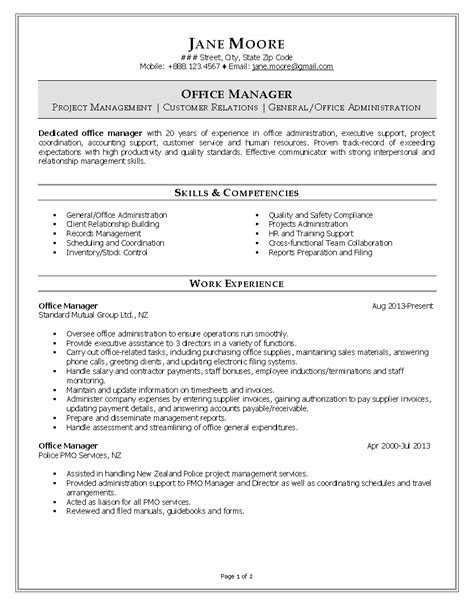 Sample Resume For Office Administrator Simple Resume