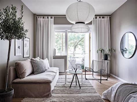 Beige Studio Home With Lots Of Plants Coco Lapine Design Flat Decor