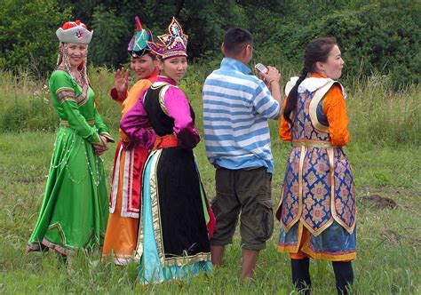 Mongolians In Traditional Costumes Copyright Free Photo By M Vorel