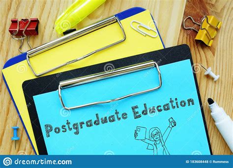 Postgraduate Education Inscription On The Page Stock Photo Image Of