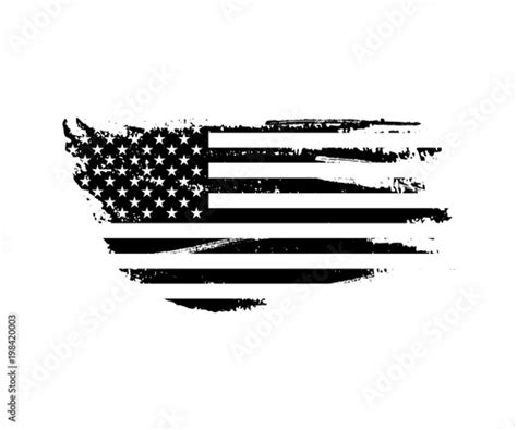 Black Vintage Usa Flag Illustration Vector American Flag On Grunge
