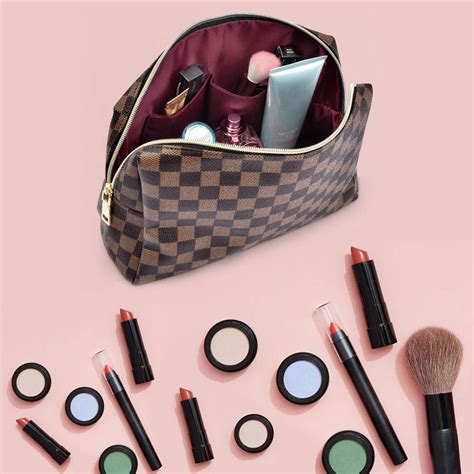 Shop Now Checkered Cosmetic Bag Travel Makeup Bag Makeup Bags