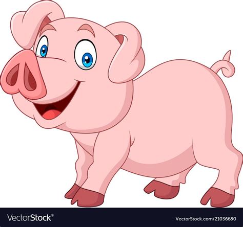 Cartoon Happy Pig Cartoon Isolated On White Background Download A Free