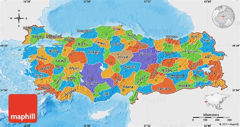 Political Map Of Turkey Single Color Outside