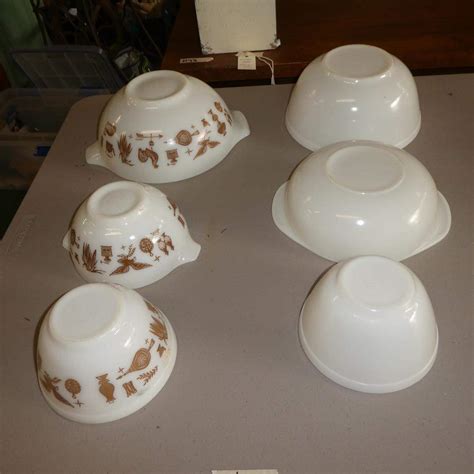 Lot 153 Six Vintage Pyrex Mixing Bowls NorCal Online Estate Auctions