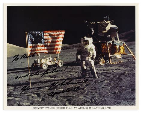 Lot Detail Signed Lunar Photo Of Apollo 17 Astronaut Harrison Schmitt