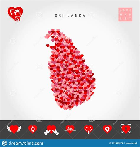 I Love Sri Lanka Sri Lanka Flag Heart Vector Illustration Isolated On