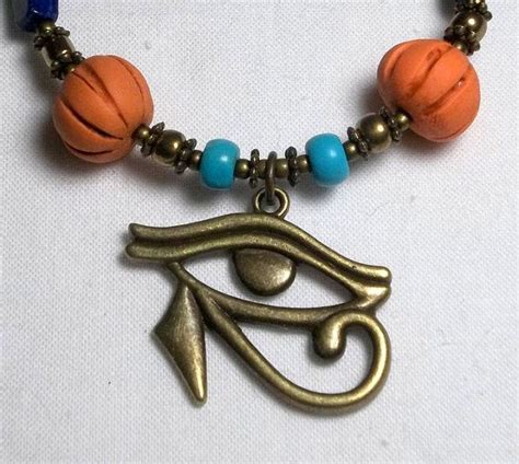 Eye Of Horus Egyptian Style Polymer Clay Beaded Bracelet Beaded