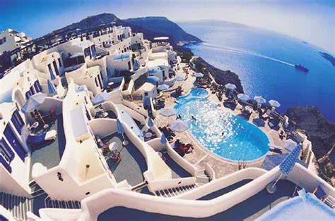 World Visits Tourists Place Santorini Colorful City Of