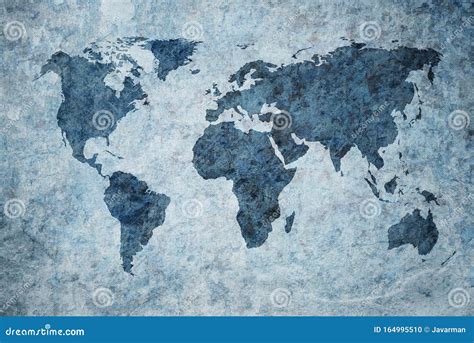 Grunge Map Of The World Stock Photo Image Of Color 164995510