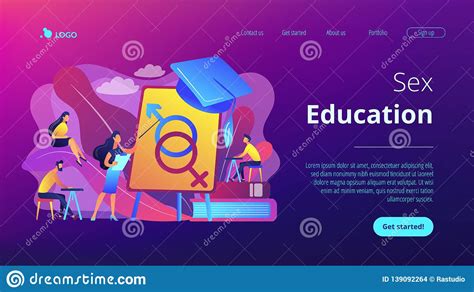 Sexual Education Concept Landing Page Stock Vector Illustration Of Reproduction
