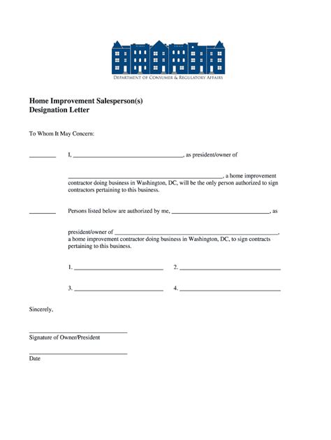 Dc Designation Letter Fill Online Printable Fillable Blank Pdffiller
