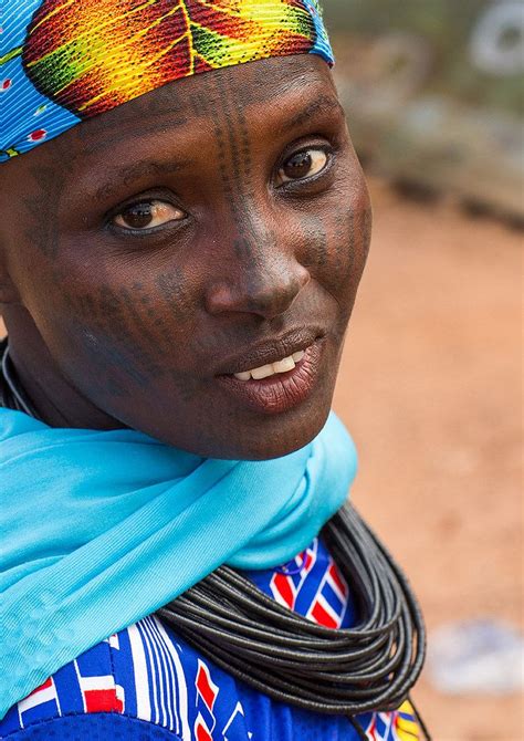 Benin West Africa Copargo A Beautiful Tattooed Fulani Peul Tribe Woman Beautiful African