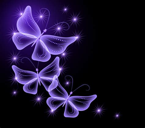 Free Download Purple Sparkle Glow Butterfly Neon Wallpapers Photos