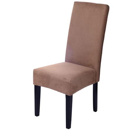 Add a slice of sleek, contemporary chic to your dining room with these sophisticated dining chairs. HomCom Faux Suede Parsons Dining Chair - Brown