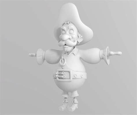 Cartoon Pirate Character Toon 3d Model 8 Max 3ds Blend Dae Fbx