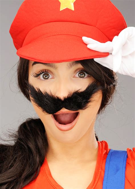 Black Super Mario Style Fake Moustache