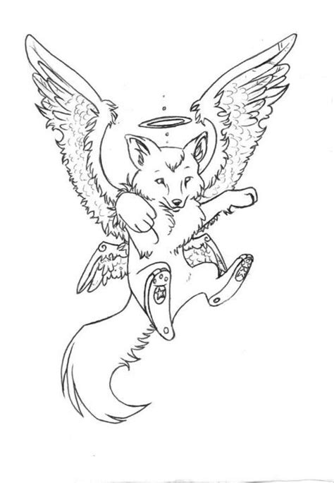Anime Fox With Wings Coloring Page