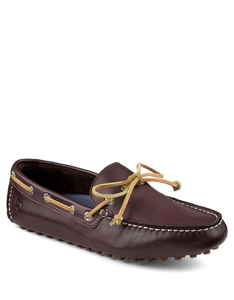 Sperry Top Sider Hamilton Leather Driver Moccasins In Brown For Men Lyst