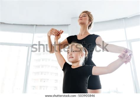 Beautiful Little Ballerina Learning Dancing Teacher Stock Photo Edit