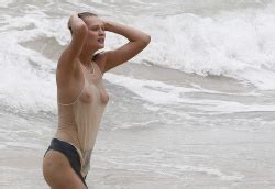 Toni Garrn Wet Seethrough Topless At St Barts Mix