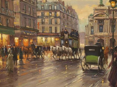 Pair Of Parisian Street Scene Paintings 1900s At 1stdibs Famous