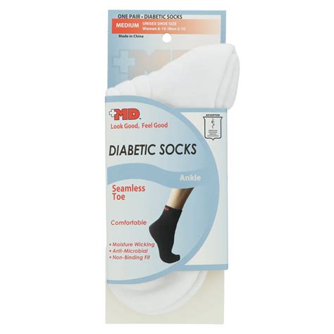 Md Seamless Comfort Diabetic Ankle Socks Medium Shop Socks And Hose At