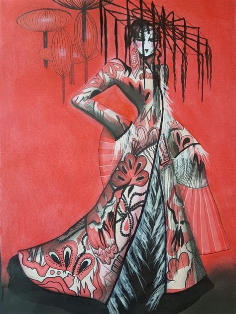 Fashion Illustration Art Drawing For Jean Paul Gaultier