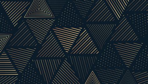 Geometric Pattern Of Abstract Golden Seamless Triangle Vector