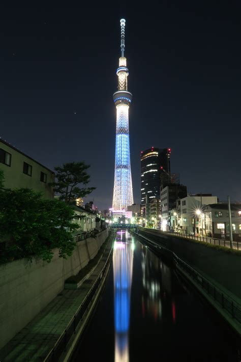 Wallpaper Japan City Cityscape Night Architecture Reflection