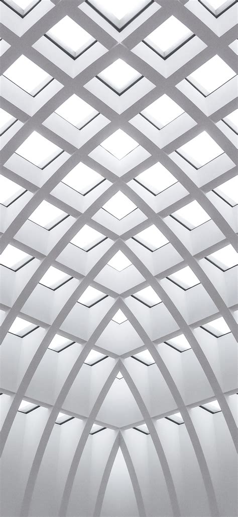 Download Wallpaper 1125x2436 Architecture Girds Modern Symmetrical