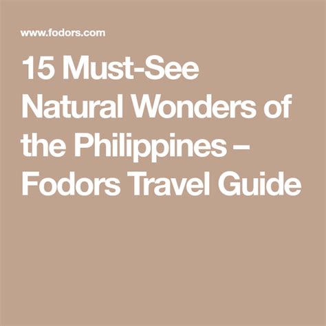 15 Must See Natural Wonders Of The Philippines Natural Wonders