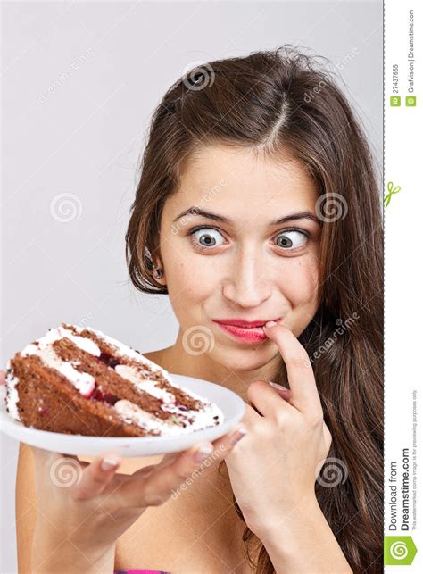 Woman With A Cake Stock Image Image Of Cropped Plate 27437665