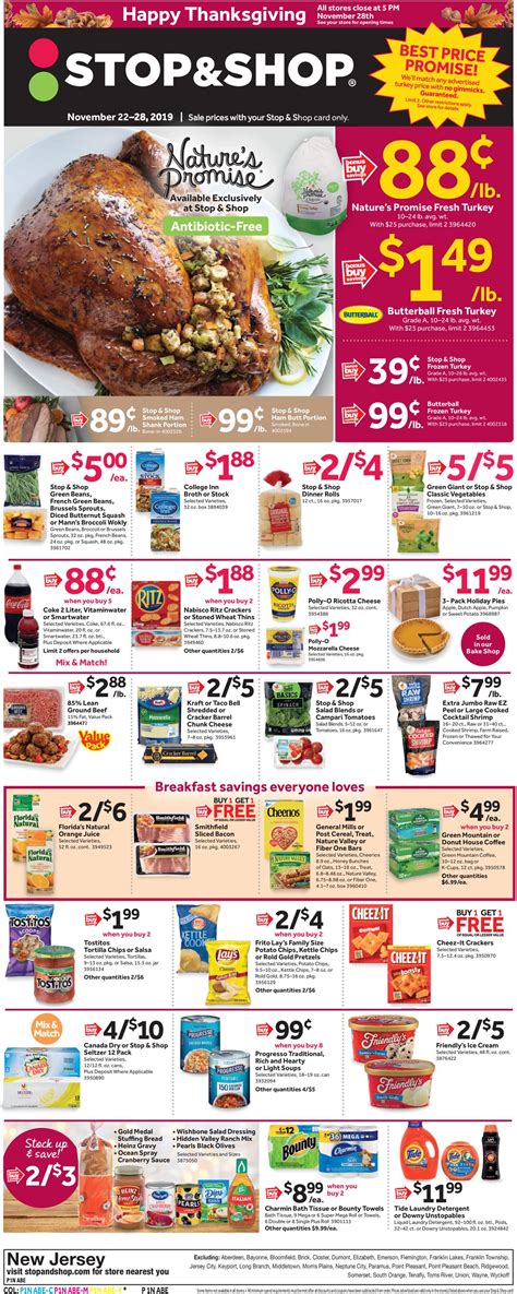 Stop and Shop - Thanksgiving Ad 2019 Current weekly ad 11/22 - 11/28