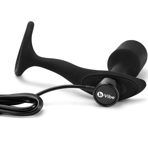 B Vibe Vibrating Snug And Tug Weighted Plug With Penis Ring 4 4ch Black