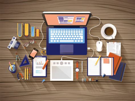 Royalty Free Organized Desk Clip Art Vector Images And Illustrations