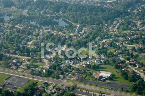 Aerial Midwest Town Stock Photo Royalty Free Freeimages