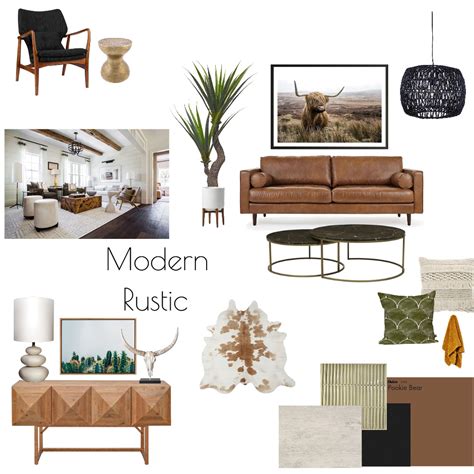 Rustic Modern Living Room Interior Design Mood Board By Missmo Style