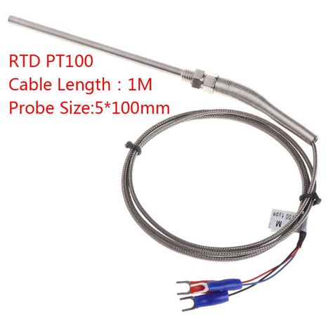 Buy Rtd Pt100 Temperature Sensor Thread M8 Cable 1m Thermocouple Probe