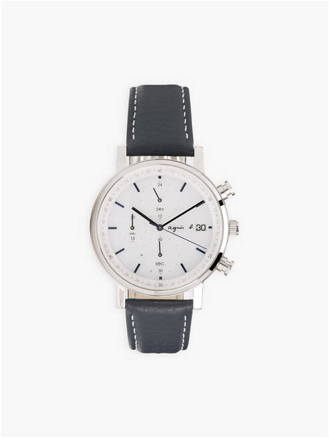 navy blue leather solar watch agnes b solar seeds yonsei ac kr