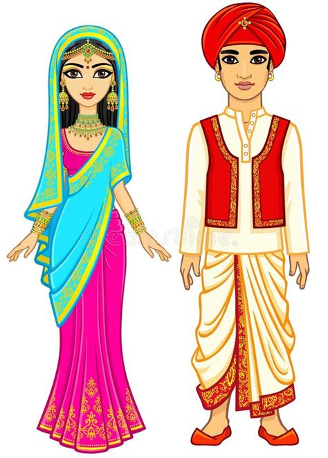 Asian Beauty Animation Portrait Of The Young Indian Girl In