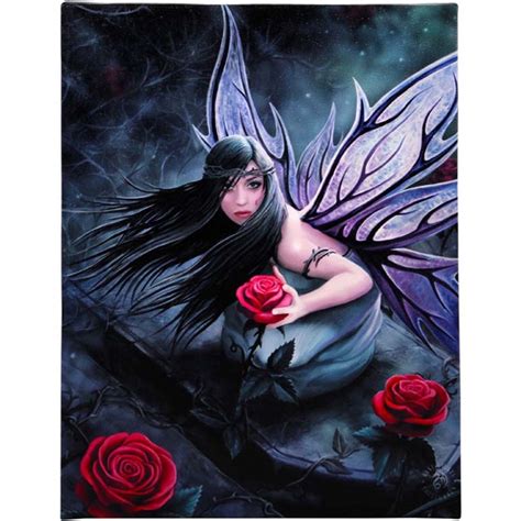 Rose Fairy Anne Stokes Wall Plaque Red Gothic Fantasy Art Canvas